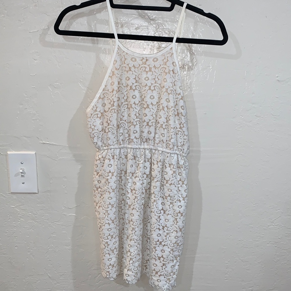 Lace floral mini dress